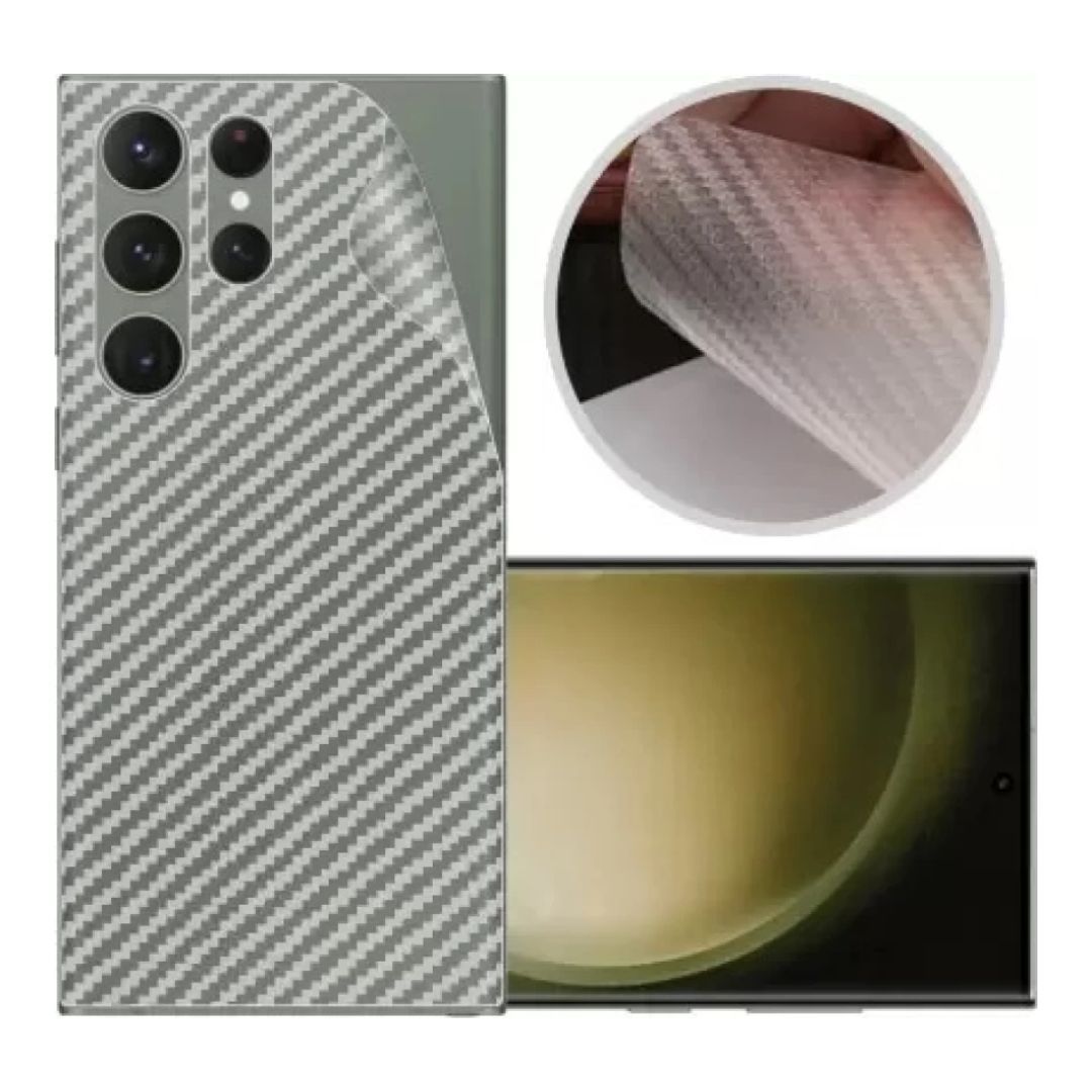 Samsung S23 Ultra carbon Back Clear Skin Sticker