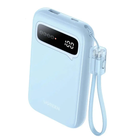 UGREEN 10000mAh 20W Fast Charging Digital Display Power Bank with USB-C to USB-C Cable – Model PB522 – Portable Fast Charging Battery Pack for Smartphones, Tablets, Laptops and USB-Powered Devices
