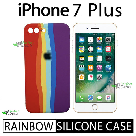 Latest Rainbow Silicone case for apple iPhone 7 Plus
