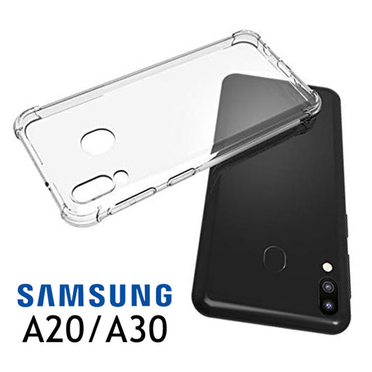 AntiShock Clear Back Cover Soft Silicone TPU Bumper case for Samsung A20