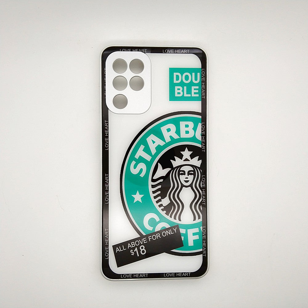 A22 4G Starbucks Series High Quality Perfect Cover Full Lens Protective Transparent TPU Case For Samsung A22 4G