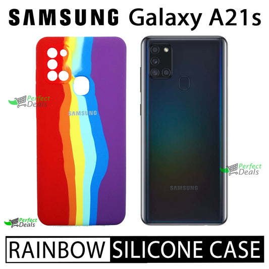 Latest Rainbow Silicone case for Samsung A21s