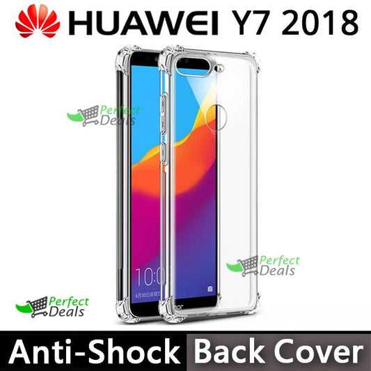 AntiShock Clear Back Cover Soft Silicone TPU Bumper case for Huawei Y7 2018