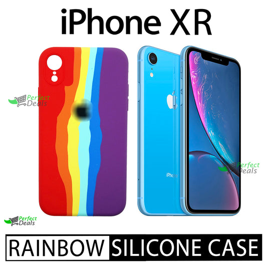 Latest Rainbow Silicone case for apple iPhone XR
