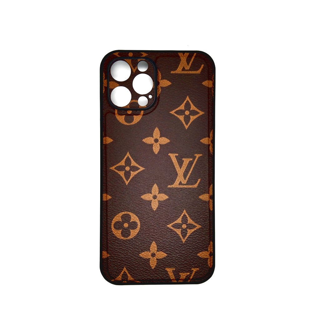 LV Case High Quality Perfect Cover Full Lens Protective Rubber TPU Case For apple iPhone 12 Pro Max Black