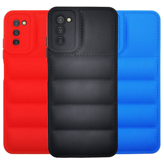 Puffer Case Jacket Cushion Back Cover for Samsung A03S