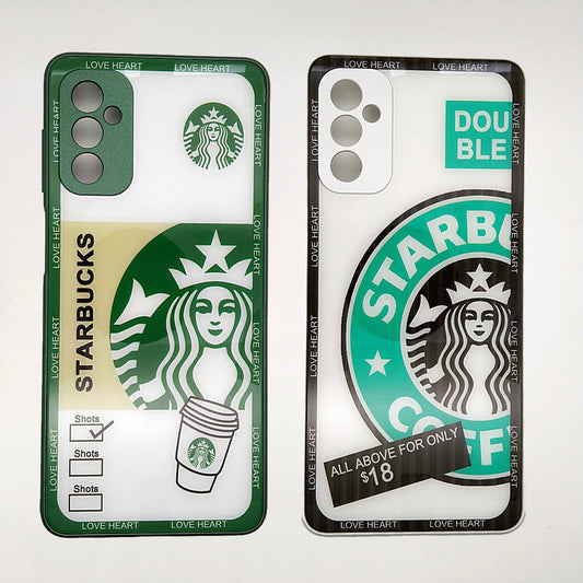 M52 5G Starbucks Series High Quality Perfect Cover Full Lens Protective Transparent TPU Case For Samsung M52 5G