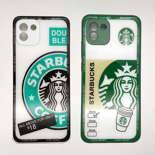 A03 Starbucks Series High Quality Perfect Cover Full Lens Protective Transparent TPU Case For Samsung A03