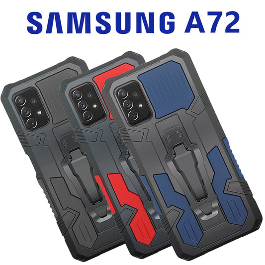 iCrystal Hybrid Anti Shock Case with Holder and Stand for Samsung A72 4G