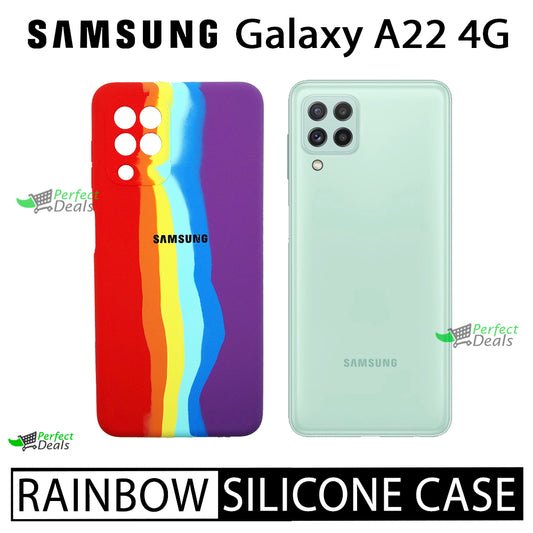 Latest Rainbow Silicone case for Samsung A22 4G