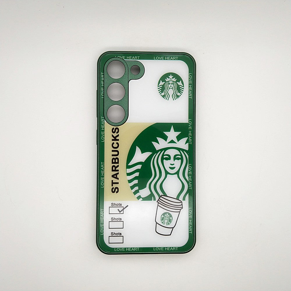 S23 Starbucks Series High Quality Perfect Cover Full Lens Protective Transparent TPU Case For Samsung S23