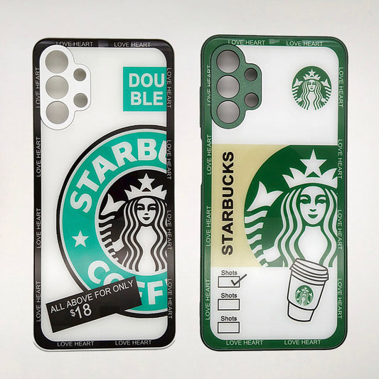 A13 4G Starbucks Series High Quality Perfect Cover Full Lens Protective Transparent TPU Case For Samsung A13 4G