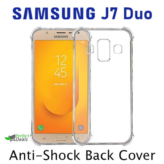 AntiShock Clear Back Cover Soft Silicone TPU Bumper case for Samsung J7 Duo