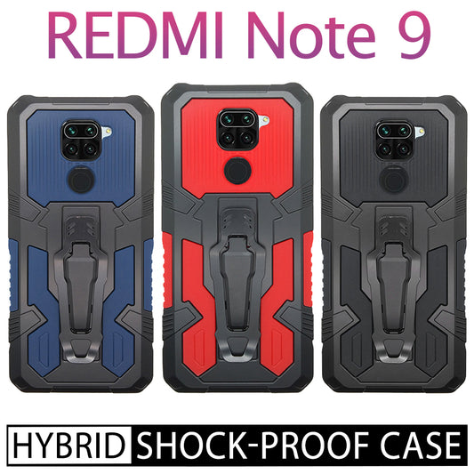 iCrystal Hybrid Anti Shock Case with Holder and Stand for Redmi Note 9