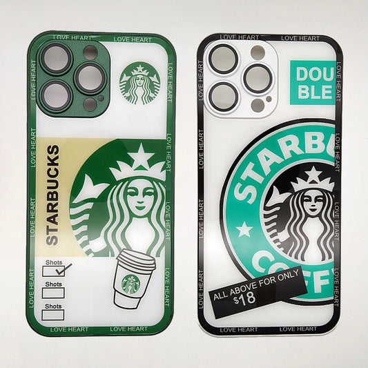 Starbucks Full Camera Lens Protective Hard Shel PC Case For apple iPhone 14 Pro Max