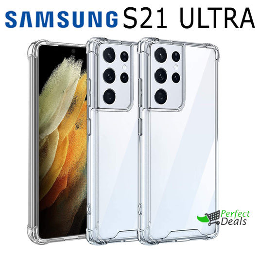 AntiShock Clear Back Cover Soft Silicone TPU Bumper case for Samsung S21 Ultra