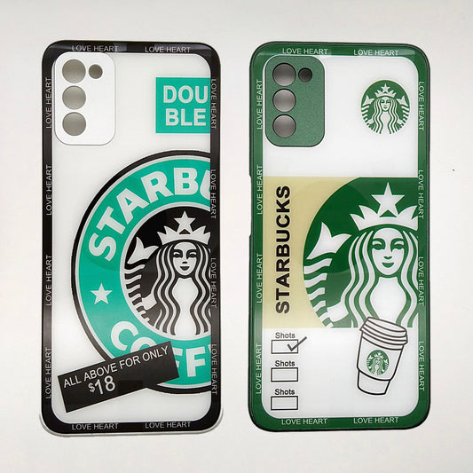 A03S Starbucks Series High Quality Perfect Cover Full Lens Protective Transparent TPU Case For Samsung A03S
