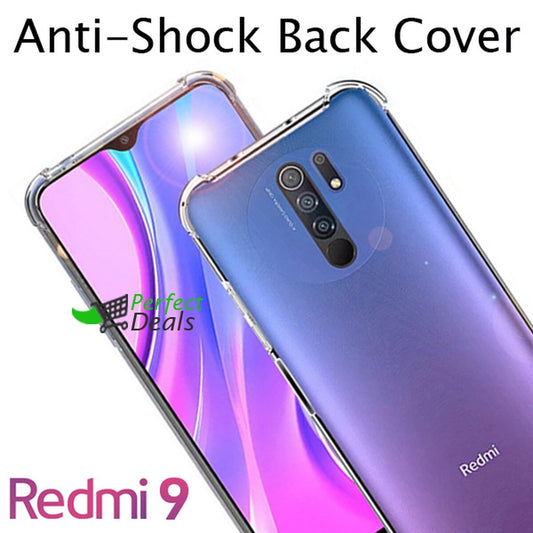 AntiShock Clear Back Cover Soft Silicone TPU Bumper case for Redmi 9