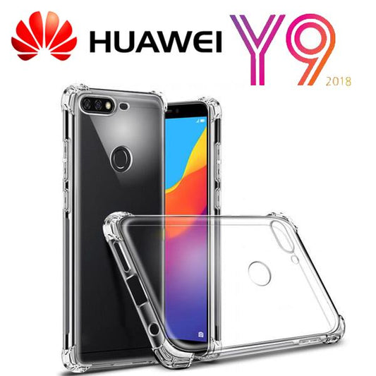 AntiShock Clear Back Cover Soft Silicone TPU Bumper case for Huawei Y9 2018