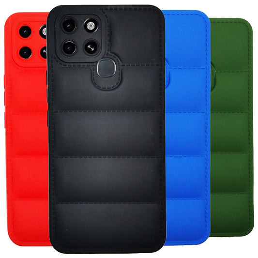 Puffer Case Jacket Cushion Back Cover for itel A48