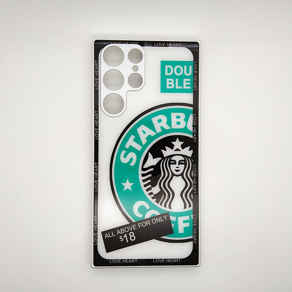 S22 Ultra Starbucks Series High Quality Perfect Cover Full Lens Protective Transparent TPU Case For Samsung S22 Ultra