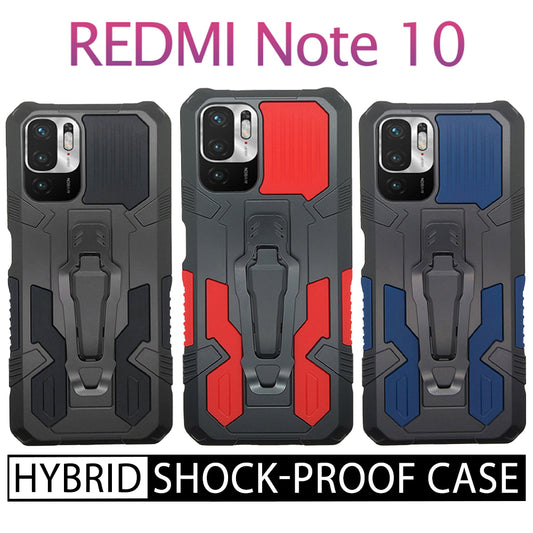iCrystal Hybrid Anti Shock Case with Holder and Stand for Redmi Note 10