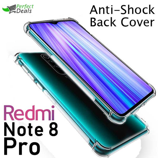 AntiShock Clear Back Cover Soft Silicone TPU Bumper case for Redmi Note 8 Pro