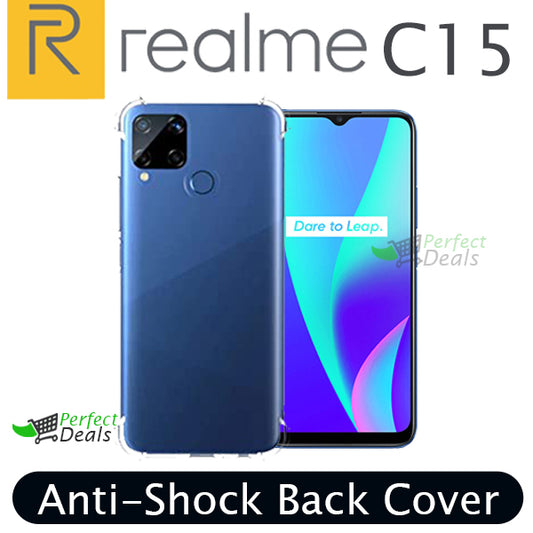 AntiShock Clear Back Cover Soft Silicone TPU Bumper case for Realme C15
