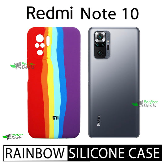 Latest Rainbow Silicone case for New Redmi Note 10