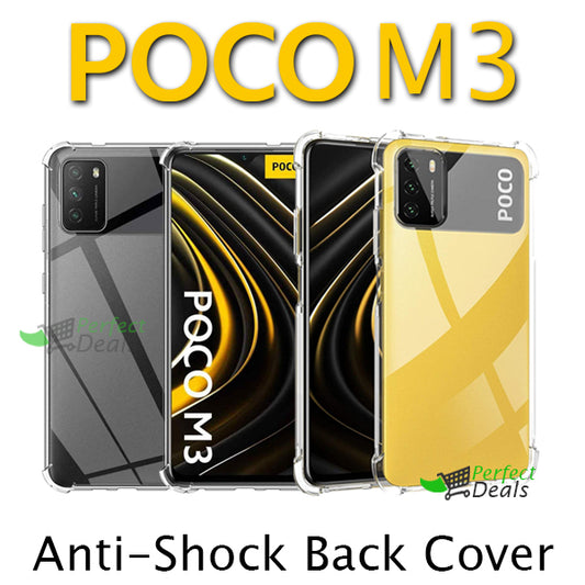 AntiShock Clear Back Cover Soft Silicone TPU Bumper case for Xiaomi Poco M3