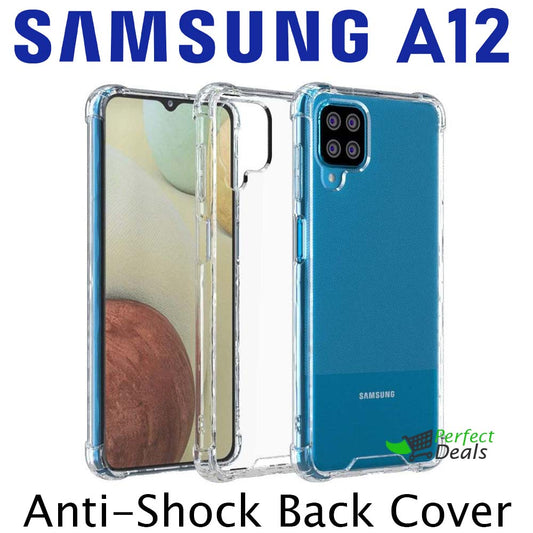 AntiShock Clear Back Cover Soft Silicone TPU Bumper case for Samsung A12
