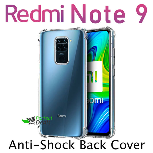 AntiShock Clear Back Cover Soft Silicone TPU Bumper case for Redmi Note 9