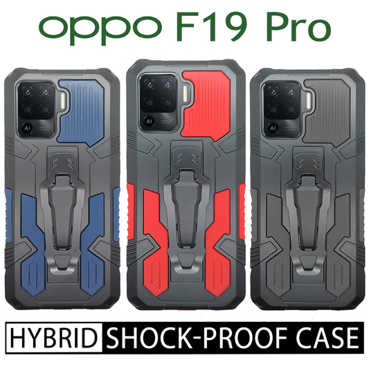 iCrystal Hybrid Anti Shock Case with Holder and Stand for OPPO F19 Pro