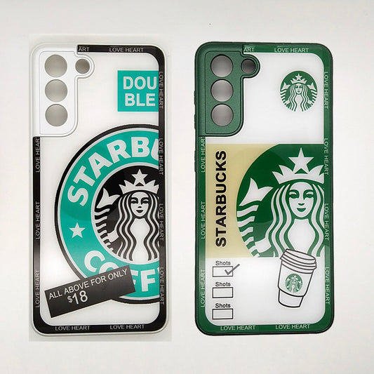 S21 Starbucks Series High Quality Perfect Cover Full Lens Protective Transparent TPU Case For Samsung S21