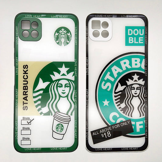 A22 5G Starbucks Series High Quality Perfect Cover Full Lens Protective Transparent TPU Case For Samsung A22 5G