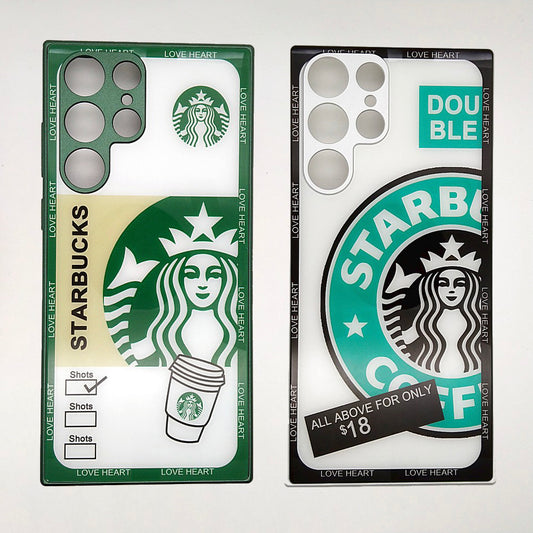 S22 Ultra Starbucks Series High Quality Perfect Cover Full Lens Protective Transparent TPU Case For Samsung S22 Ultra