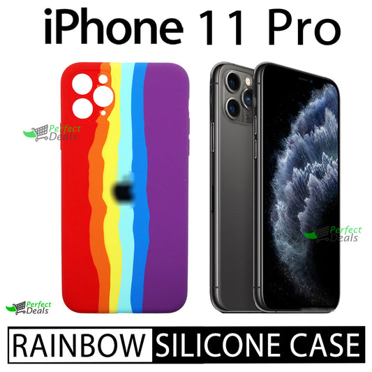 Latest Rainbow Silicone case for apple iPhone 11 Pro