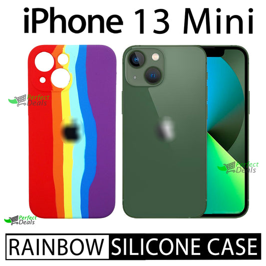 Latest Rainbow Silicone case for apple iPhone 13 Mini