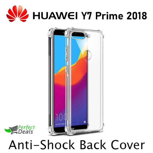 AntiShock Clear Back Cover Soft Silicone TPU Bumper case for Huawei Y7 Prime 2018