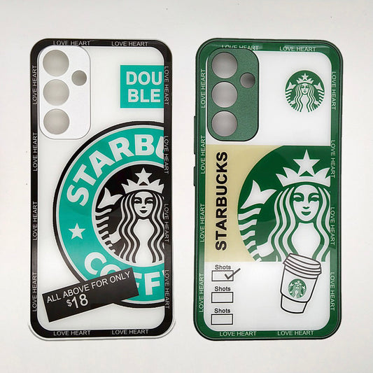 A54 5G Starbucks Series High Quality Perfect Cover Full Lens Protective Transparent TPU Case For Samsung A54 5G