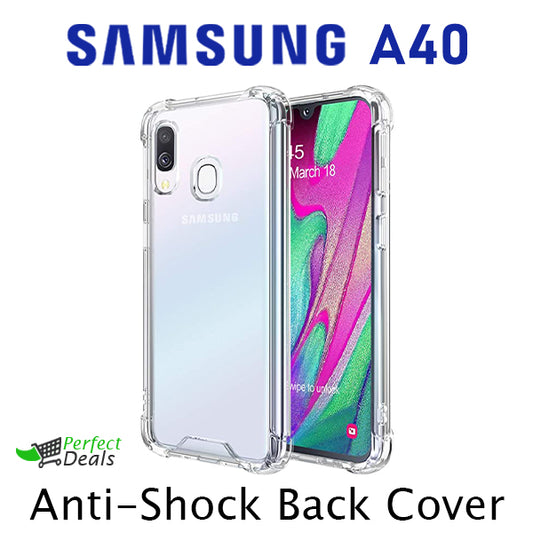 AntiShock Clear Back Cover Soft Silicone TPU Bumper case for Samsung A40