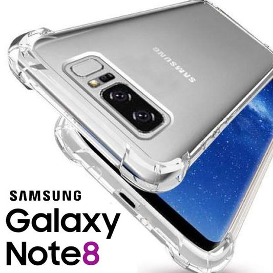 AntiShock Clear Back Cover Soft Silicone TPU Bumper case for Samsung Note 8