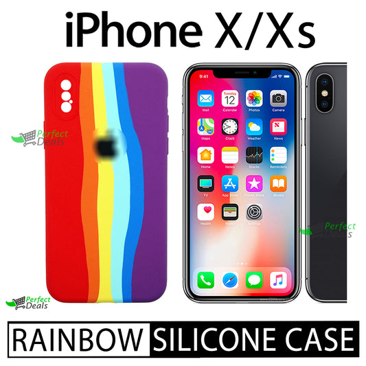 Latest Rainbow Silicone case for apple iPhone X/Xs