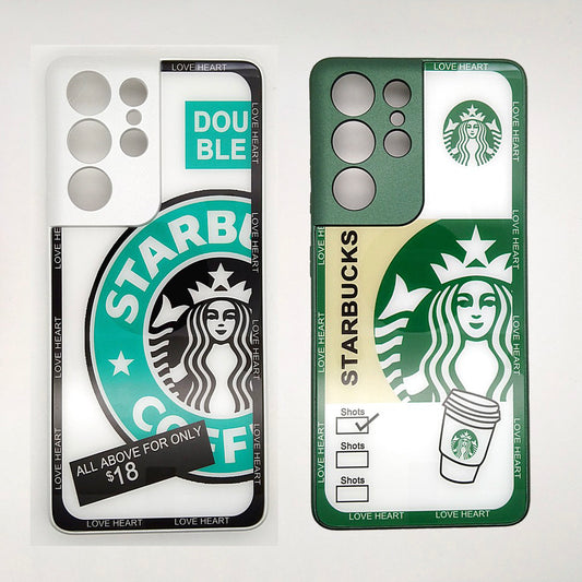 S21 ULTRA Starbucks Series High Quality Perfect Cover Full Lens Protective Transparent TPU Case For Samsung S21 ULTRA