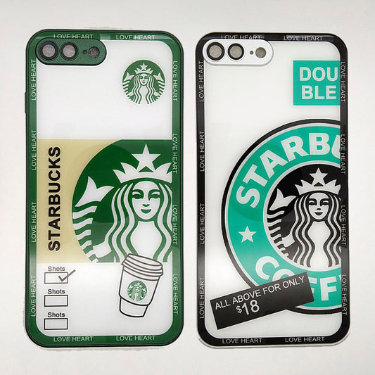 Starbucks Full Camera Lens Protective Hard Shel PC Case For apple iPhone 7 Plus / 8 Plus