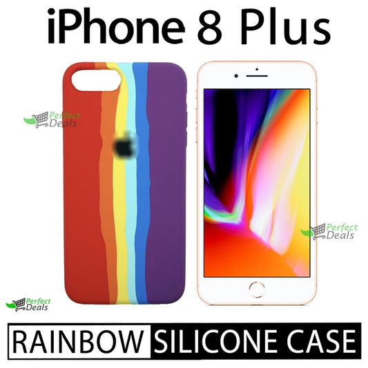 Latest Rainbow Silicone case for apple iPhone 8 Plus