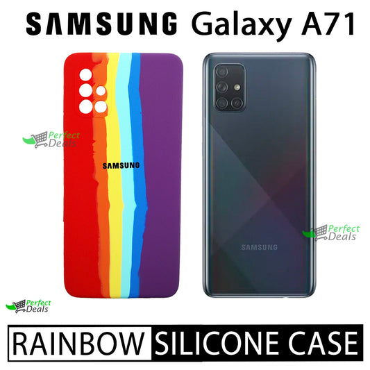 Latest Rainbow Silicone case for Samsung A71