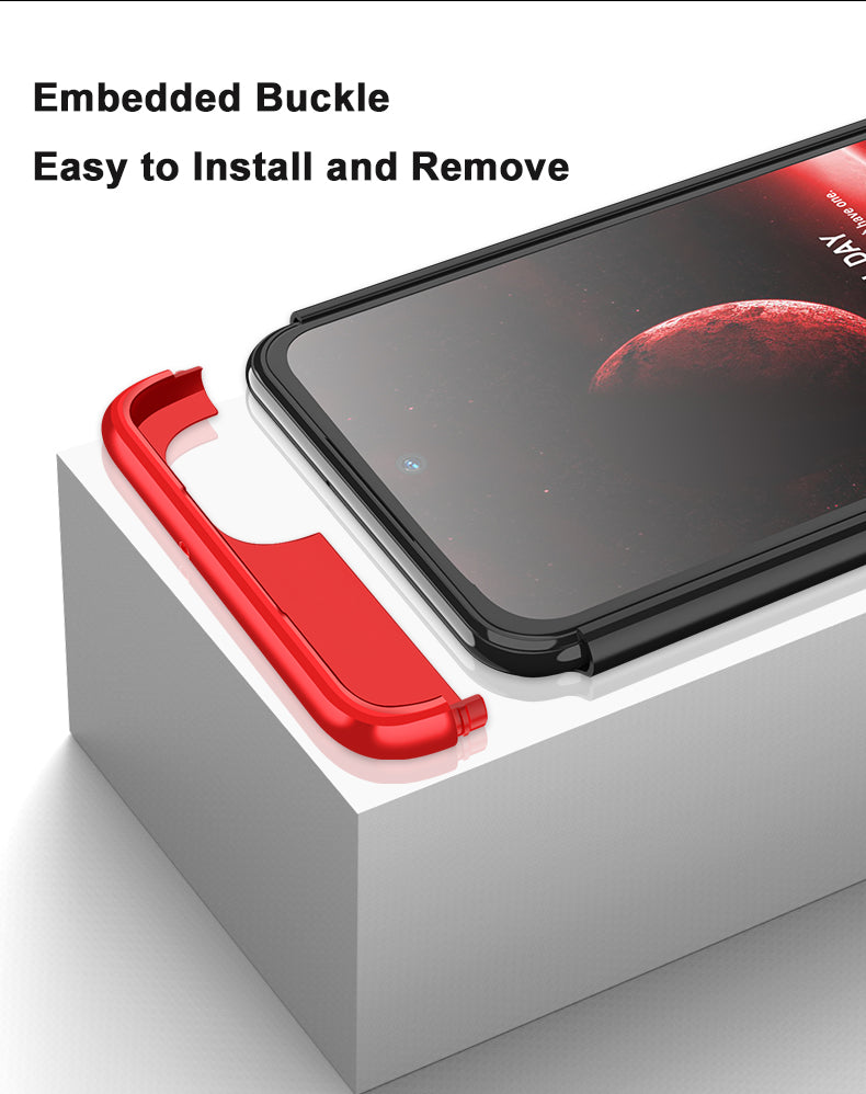 LEEKA Samsung M33 Full 3in1 Cover 360º Shockproof Armour Hard Matte PC Case