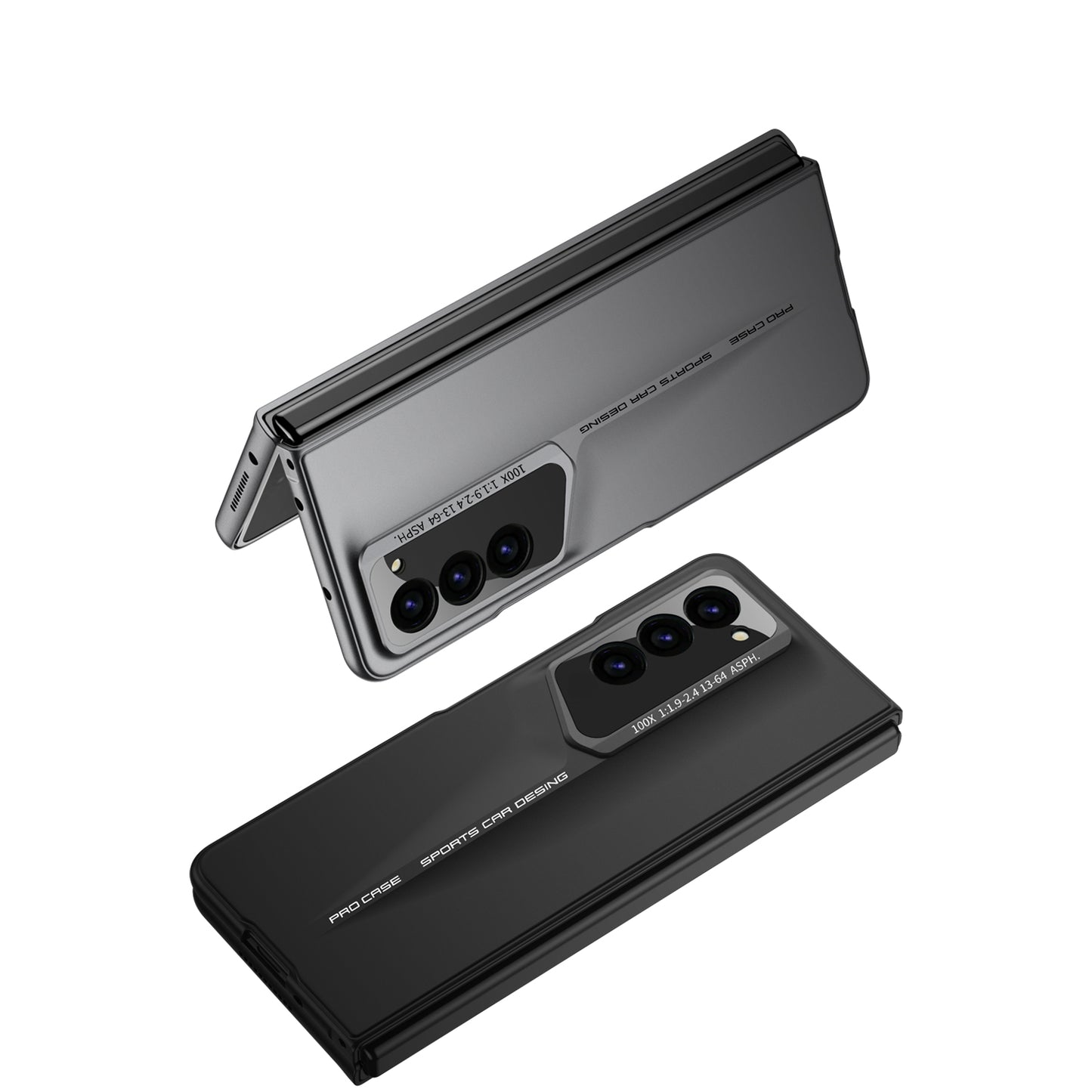 LEEKA Samsung Z Fold 5 case with Super Luxury Sport car fiber Pro case design with free inbuilt Screen Protector