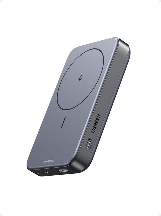 UGREEN 10000mAh 22.5W Kickstand Magnetic Wireless Power Bank Space Gray – Model PB206 – Portable Fast Charging Battery Pack for Smartphones, Tablets, Laptops and USB-Powered Devices